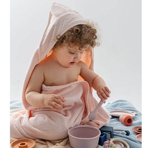 Детское полотенце с капюшоном LUKNO, морозное утро, 100 х 100 см